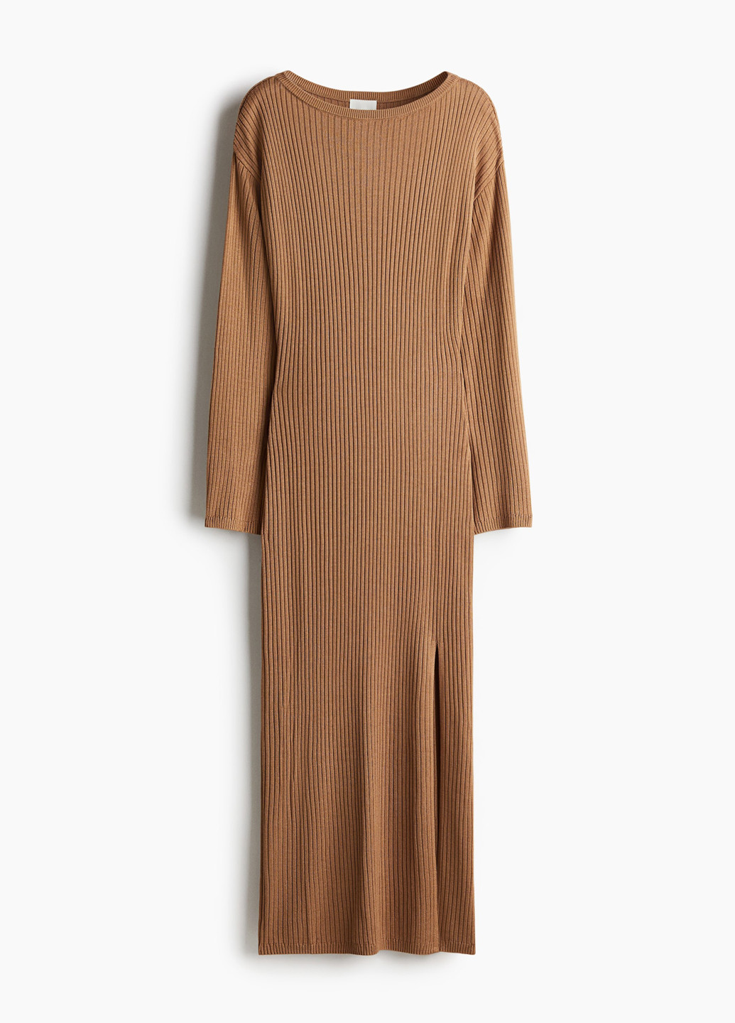 Светло-коричневое кэжуал платье H&M однотонное