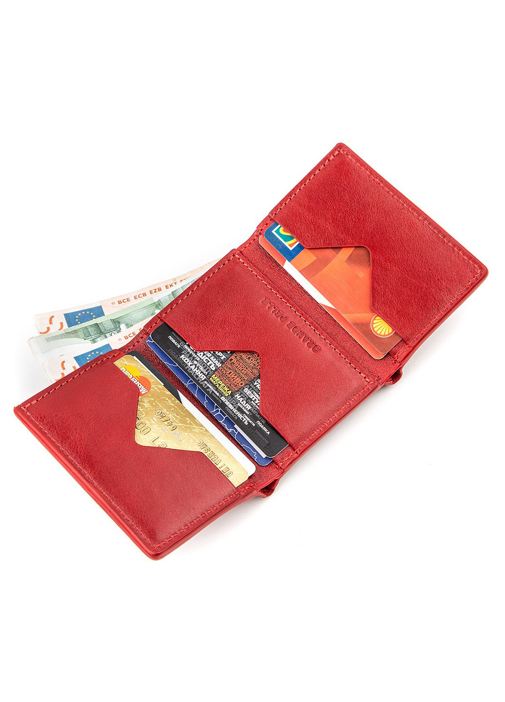 Жіночий шкіряний гаманець 7х10х1,5 см Grande Pelle (229459962)