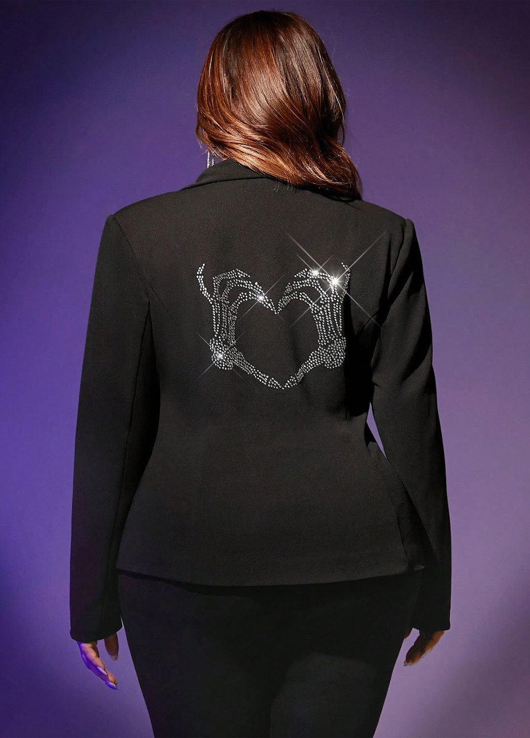 Черный женский жакет SHEIN однотонный - демисезонный