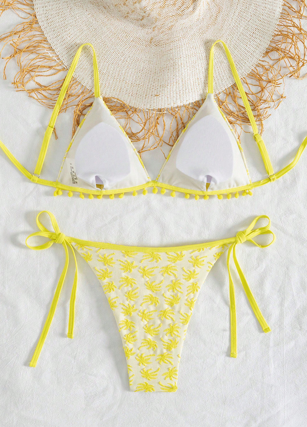 Жовтий літній купальник (ліф, трусики) роздільний, бікіні SHEIN