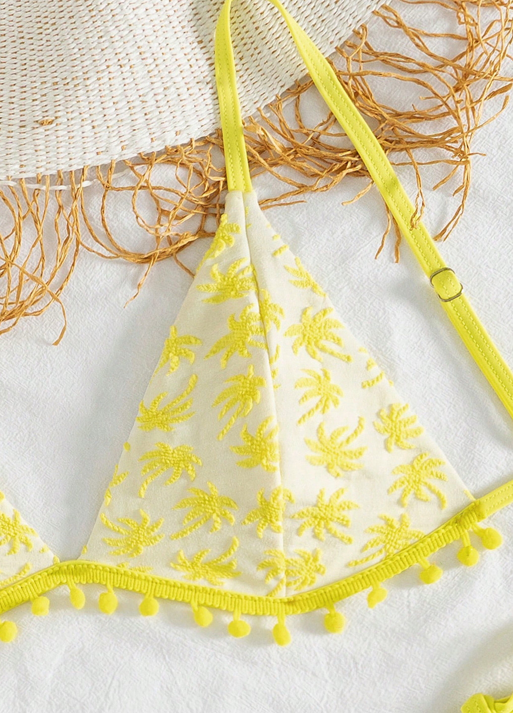 Жовтий літній купальник (ліф, трусики) роздільний, бікіні SHEIN