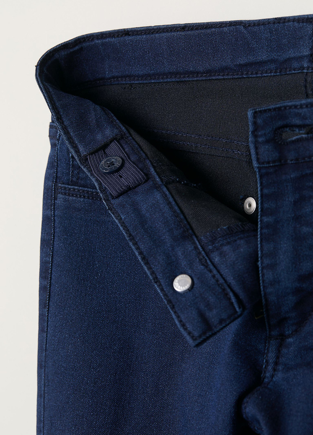 Джинси H&M скінні, завужені однотонні темно-сині джинсові бавовна