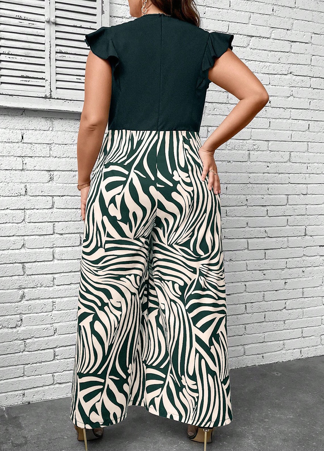 Комбінезон SHEIN комбінезон-брюки зебра чорно-білий кежуал поліестер