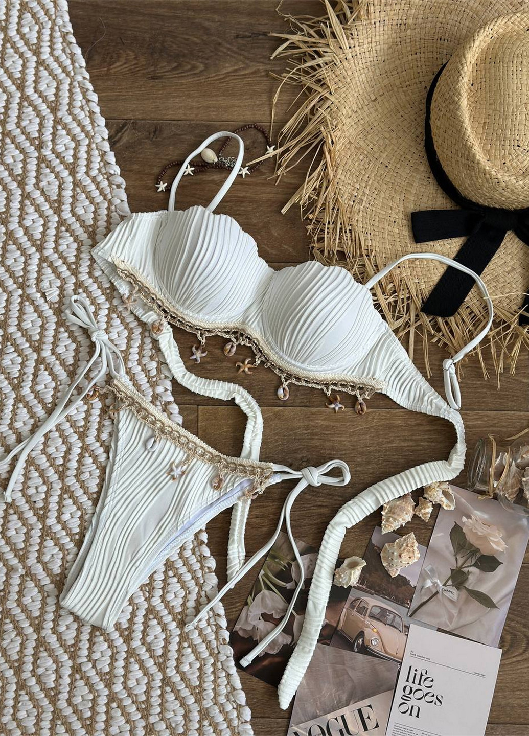 Білий літній роздільний купальник (ліф, трусики) балконет, роздільний NOVA VEGA