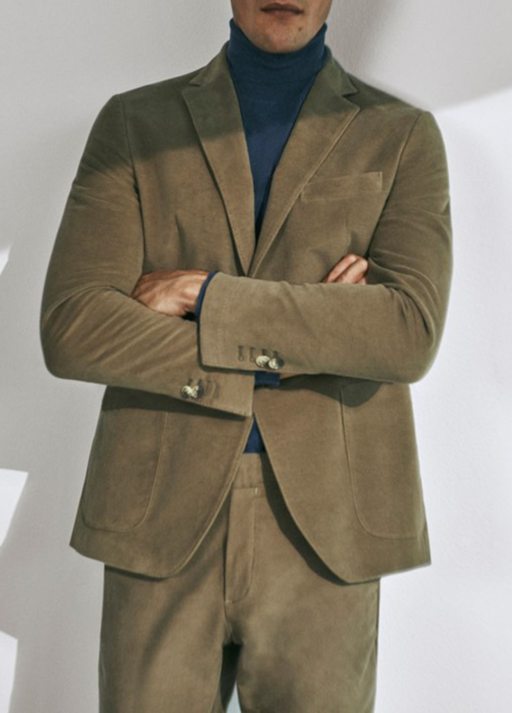 Темно-бежевый демисезонный костюм (пиджак, брюки) брючный Massimo Dutti