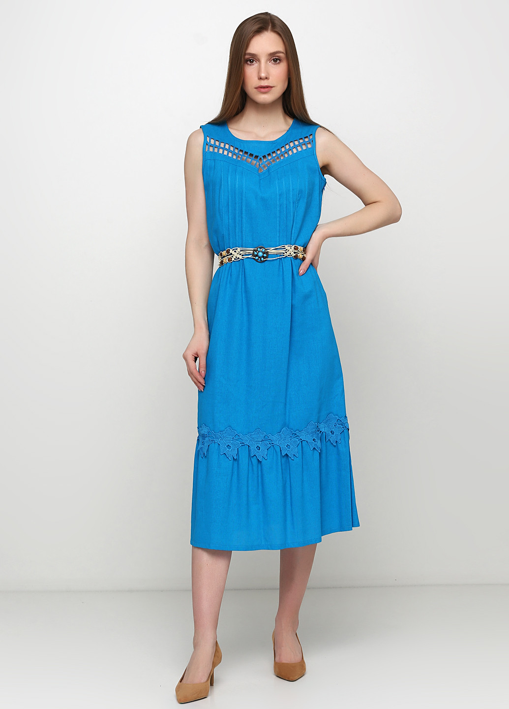 Темно-блакитна кежуал сукня Ruta-S однотонна