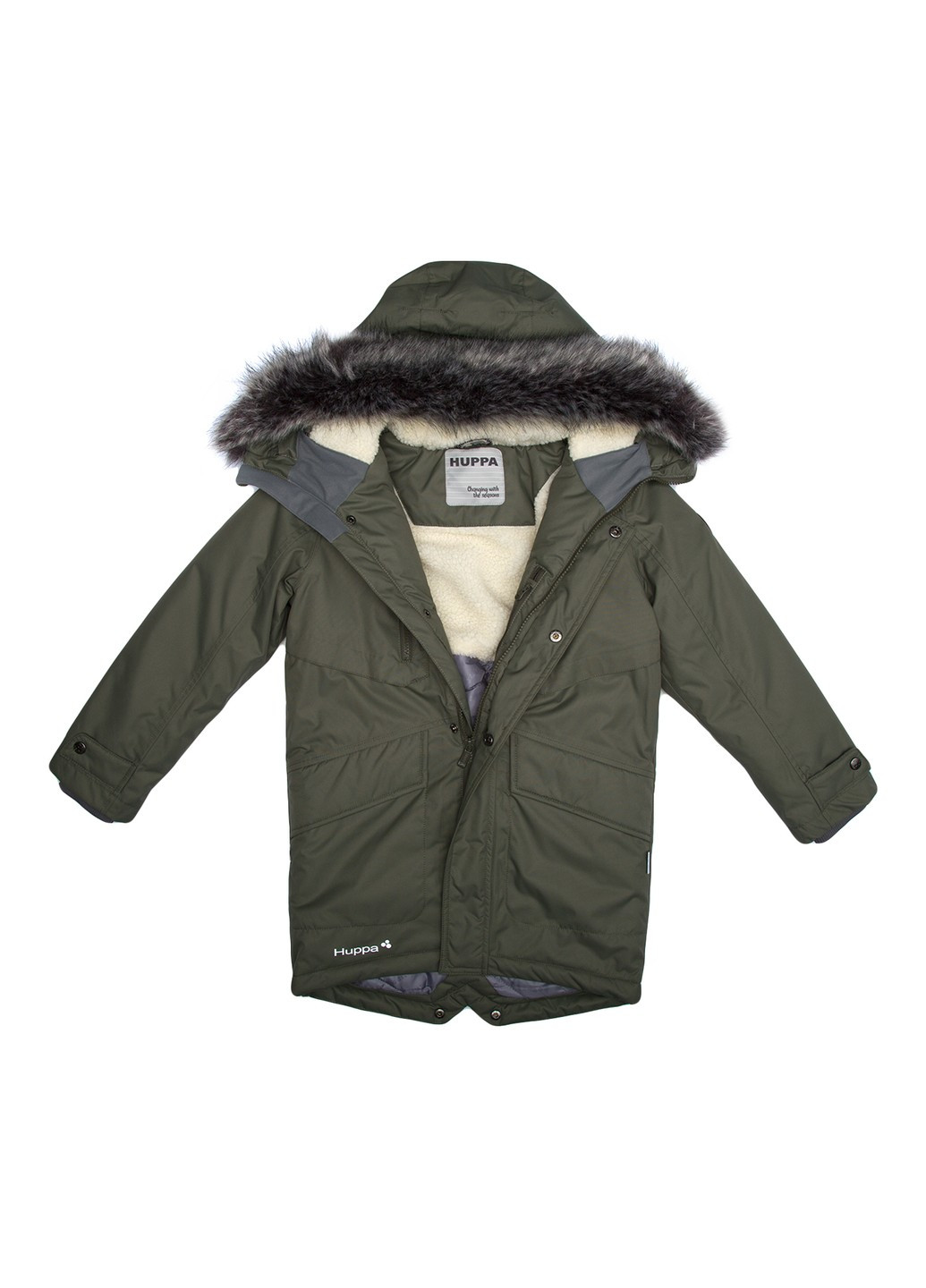Зеленое зимнее Пальто зимнее DAVID Huppa
