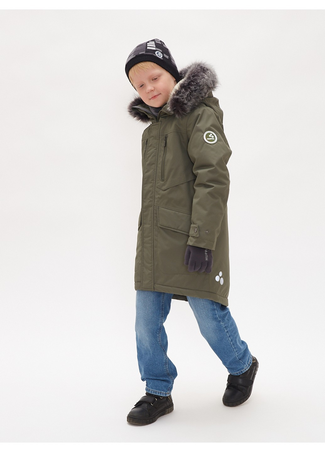 Зеленое зимнее Пальто зимнее DAVID Huppa