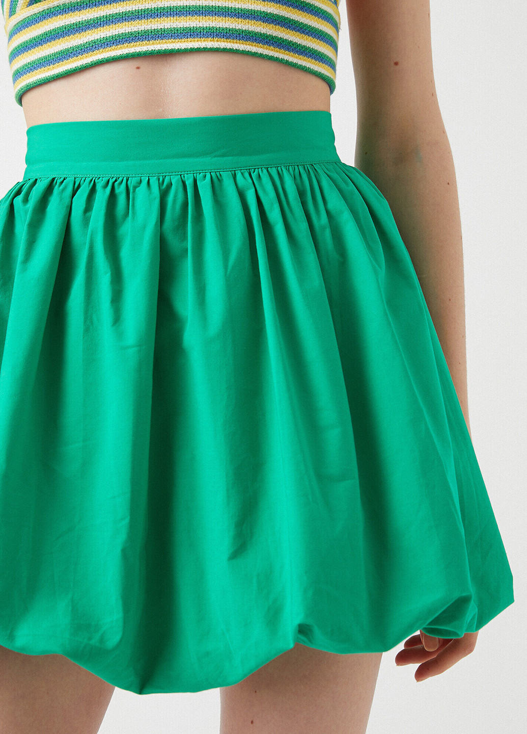 Светло-зеленая кэжуал однотонная юбка KOTON клешированная