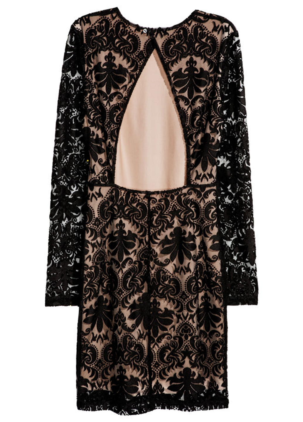 Черное коктейльное платье H&M с орнаментом