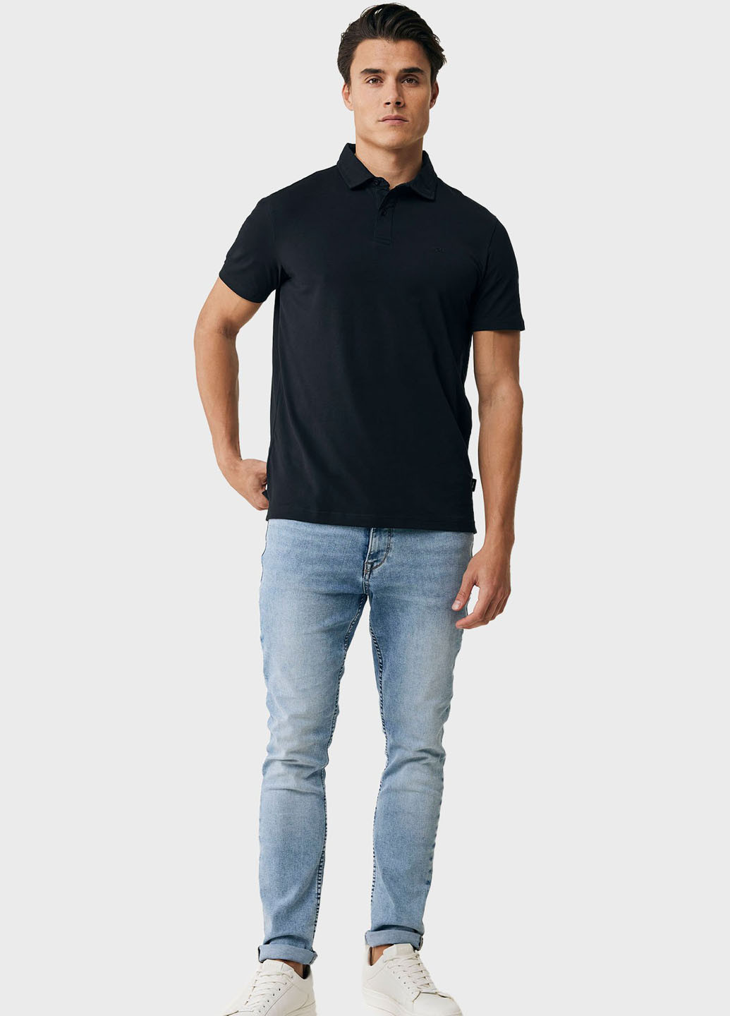Черная футболка-поло для мужчин Mexx с логотипом