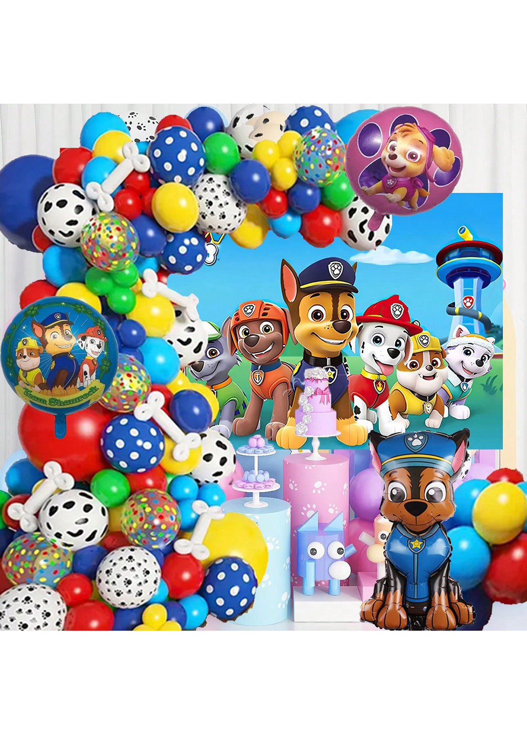 Набір для вечірки (повітряні кулі (135 шт.), фон (1 шт.)) SHEIN (367042196)