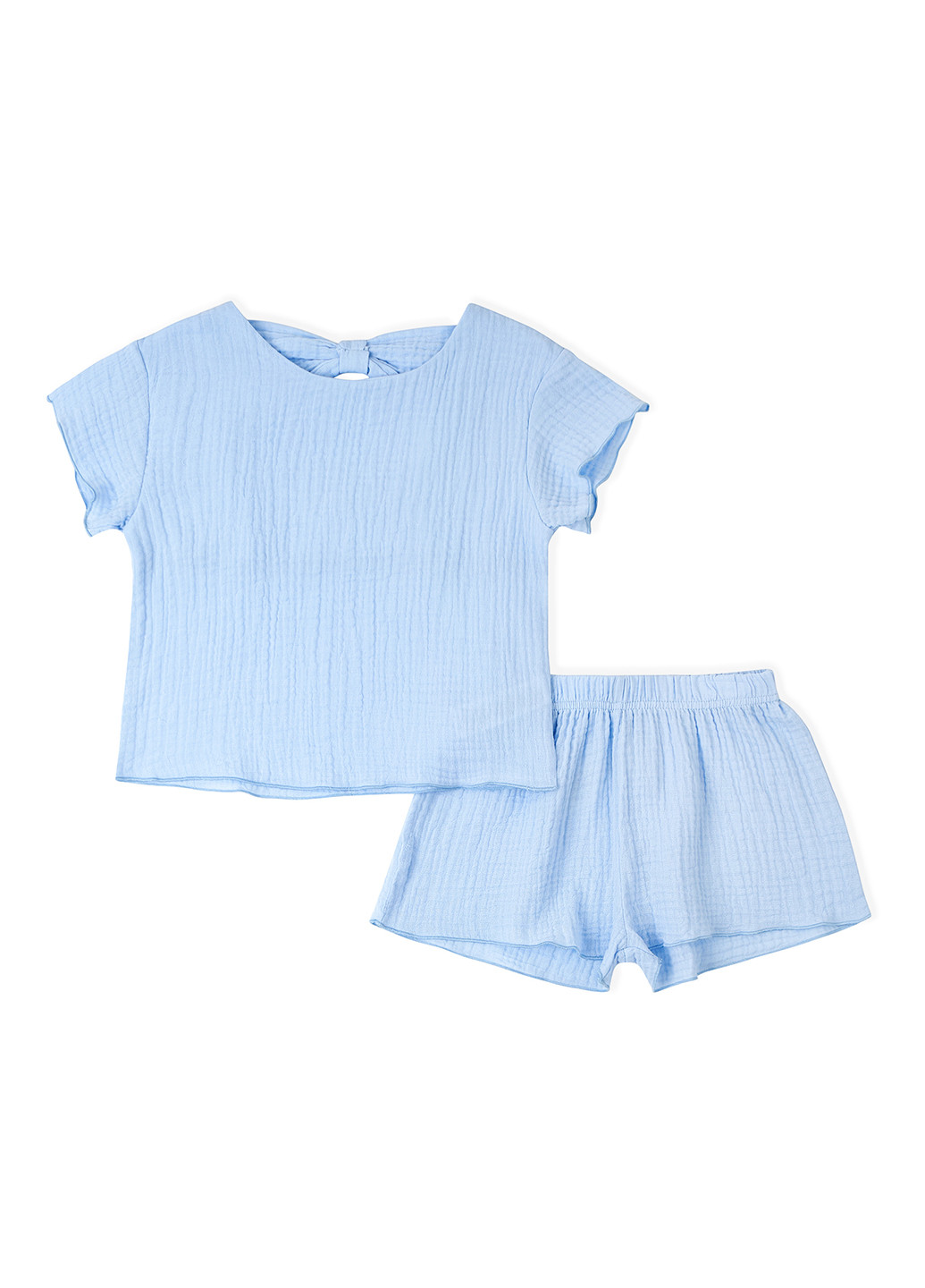 Блакитний літній комплект (футболка, шорти) KRAKO