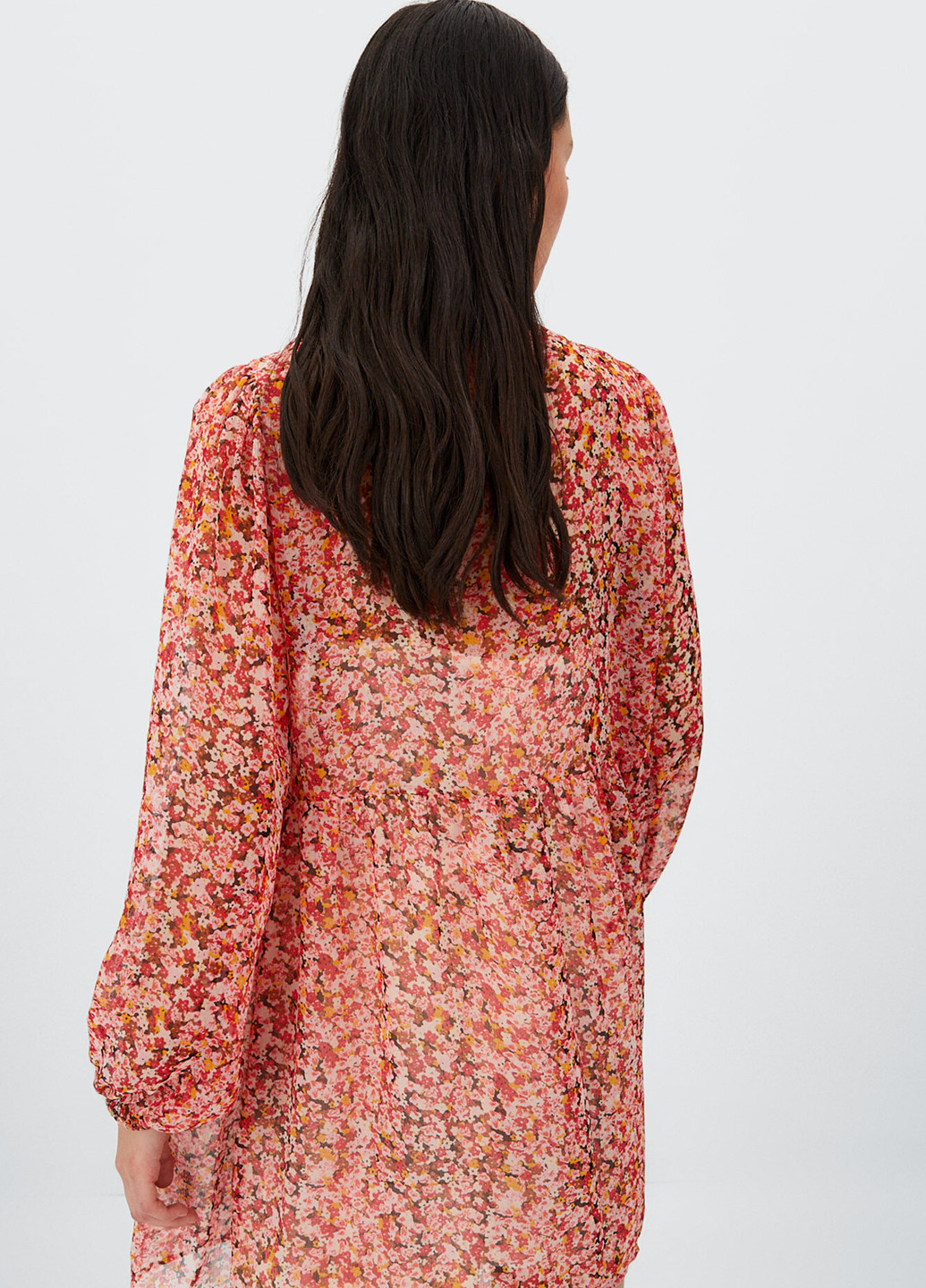 Комбинированное кэжуал платье а-силуэт Stradivarius с цветочным принтом