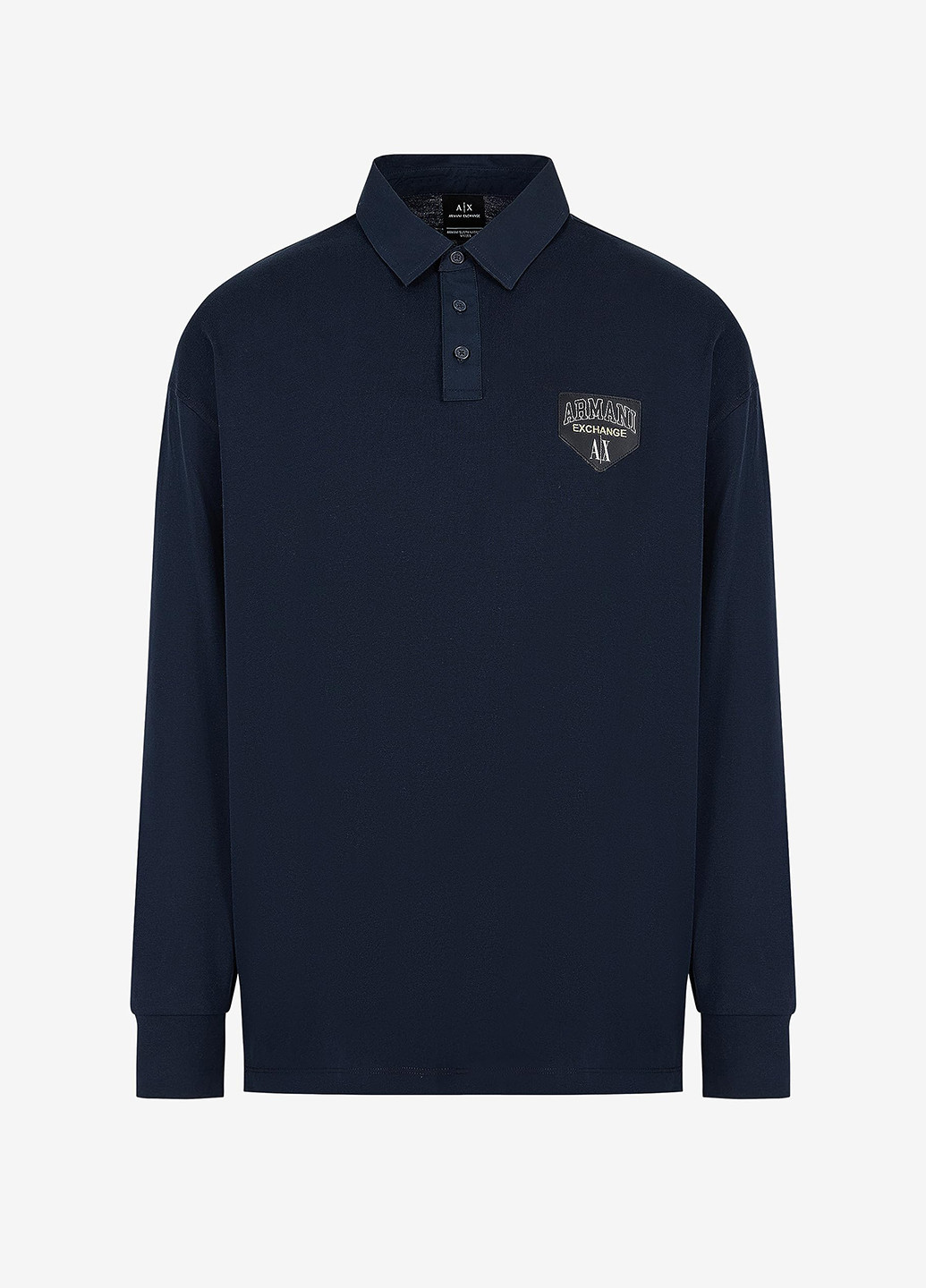 Темно-синяя футболка-поло для мужчин Armani Exchange однотонная