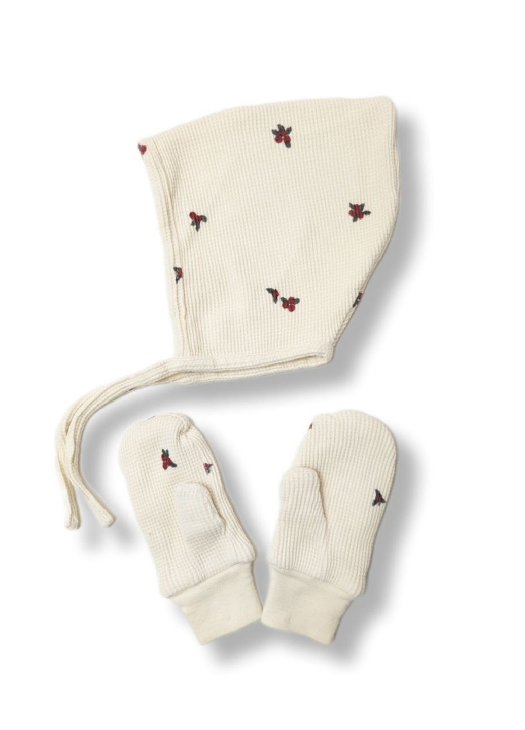 Кремовий демісезонний комплект (шапка, рукавиці) H&M