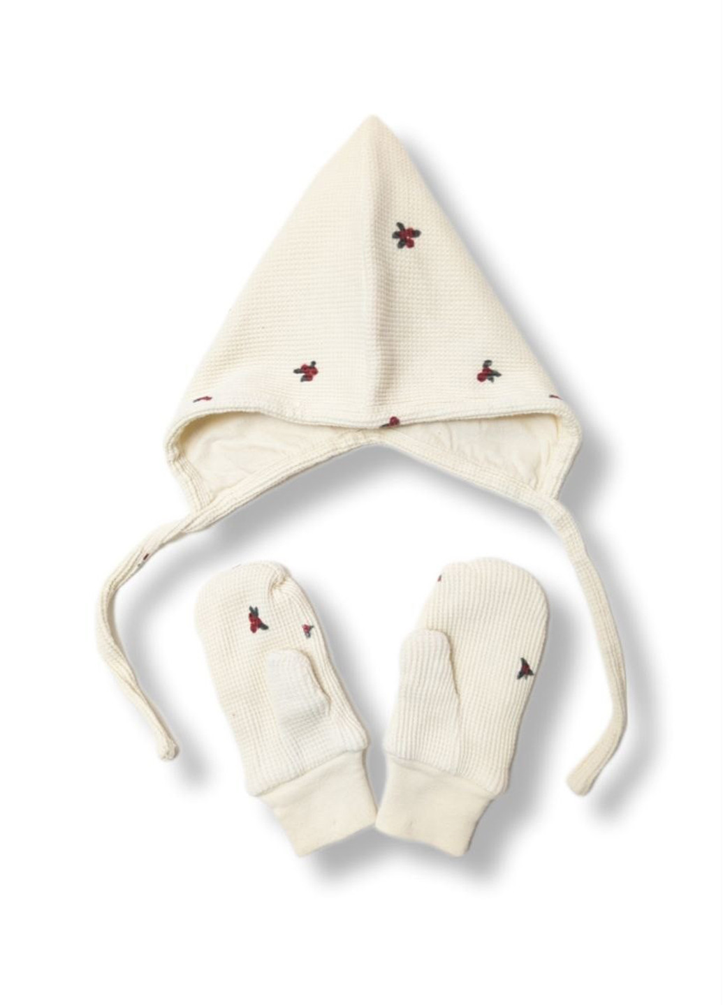 Кремовий демісезонний комплект (шапка, рукавиці) H&M