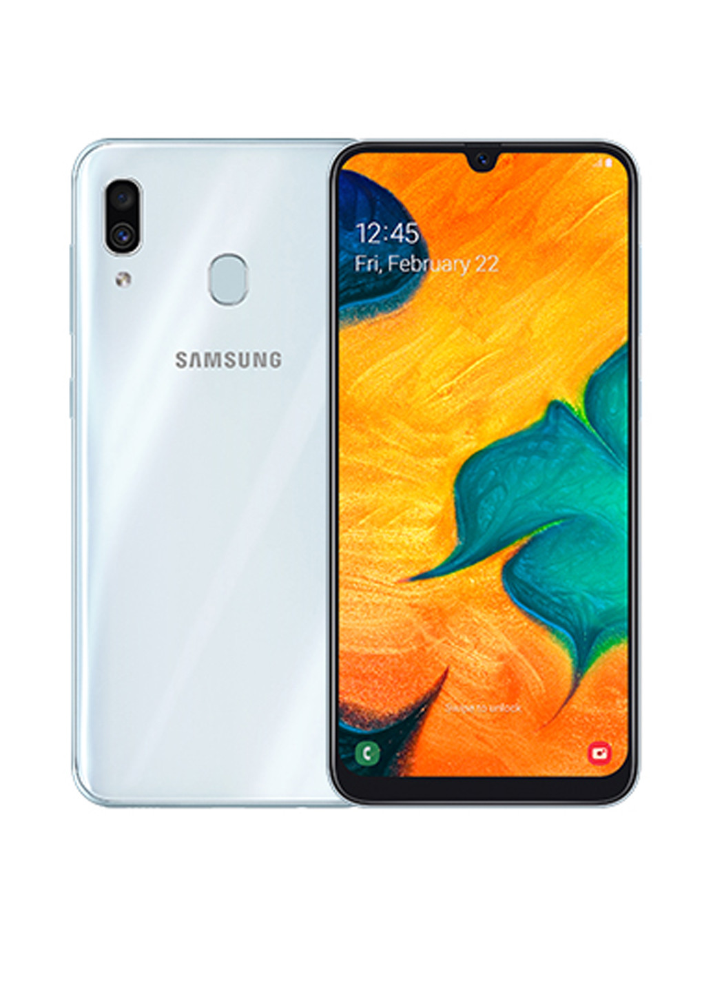 Смартфон Galaxy A30 3 / 32GB White (SM-A305FZWUSEK) Samsung Galaxy A30 3/32GB White (SM-A305FZWUSEK) білий
