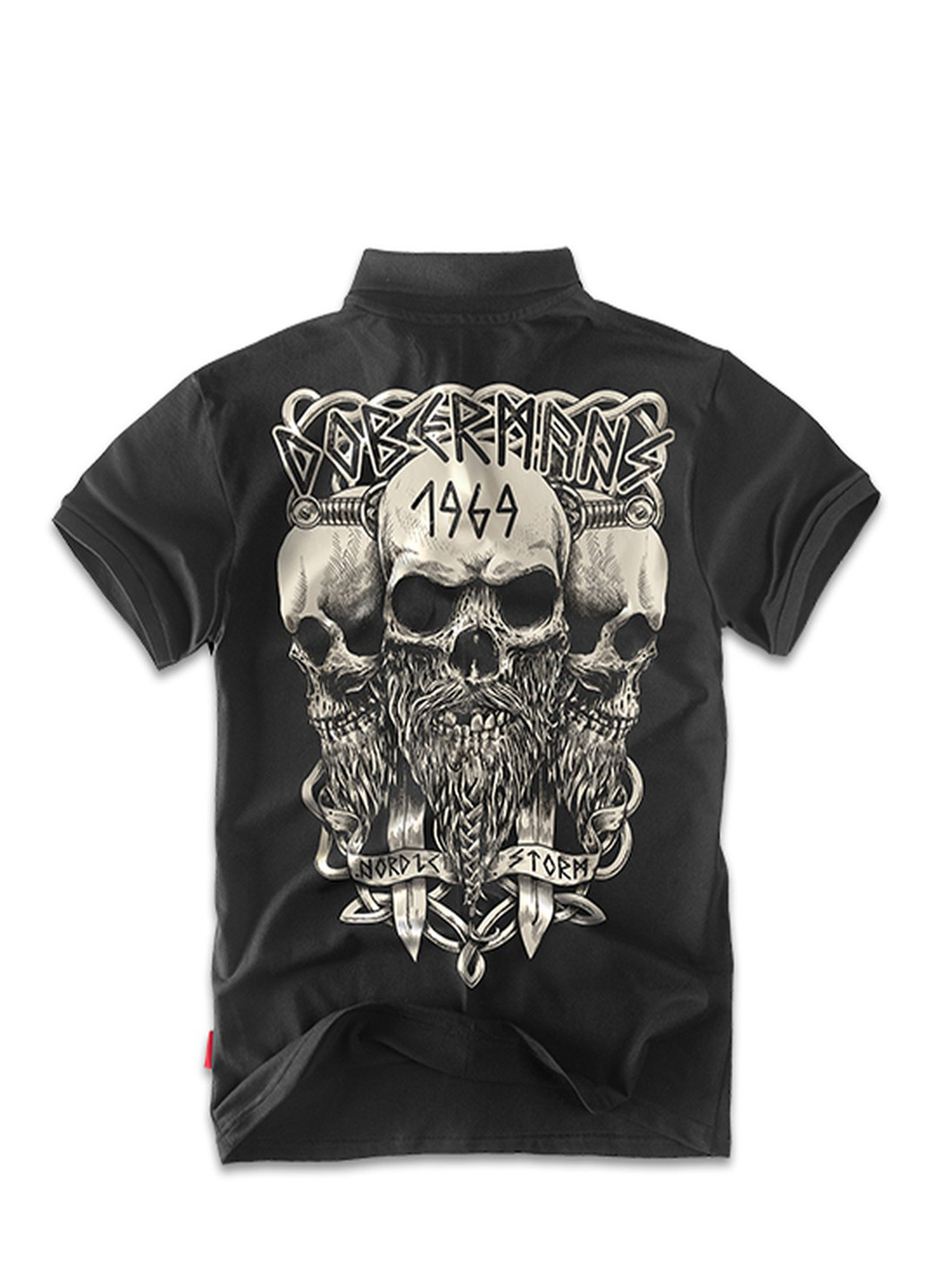 Черная футболка-футболка поло dobermans viking tsp56bk для мужчин Dobermans Aggressive