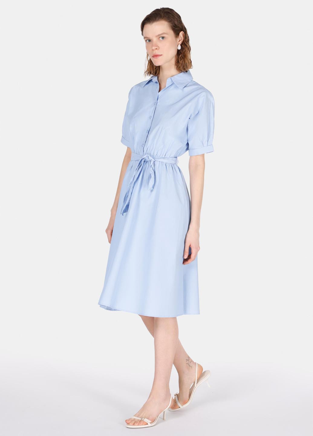 Блакитна кежуал сукня сукня-сорочка Colin's однотонна