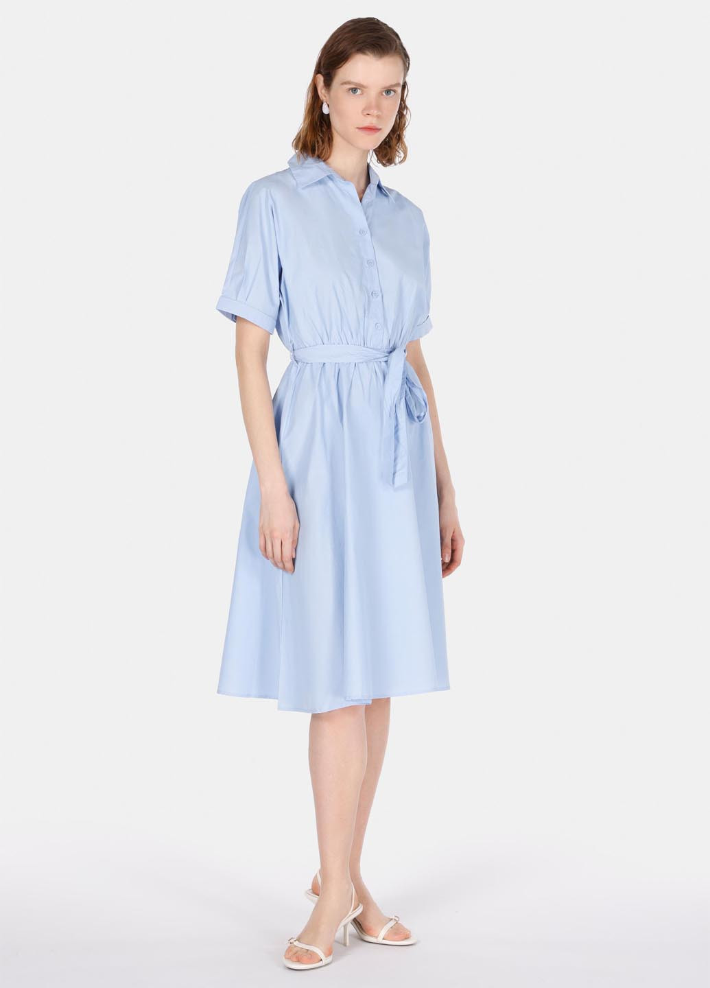 Блакитна кежуал сукня сукня-сорочка Colin's однотонна