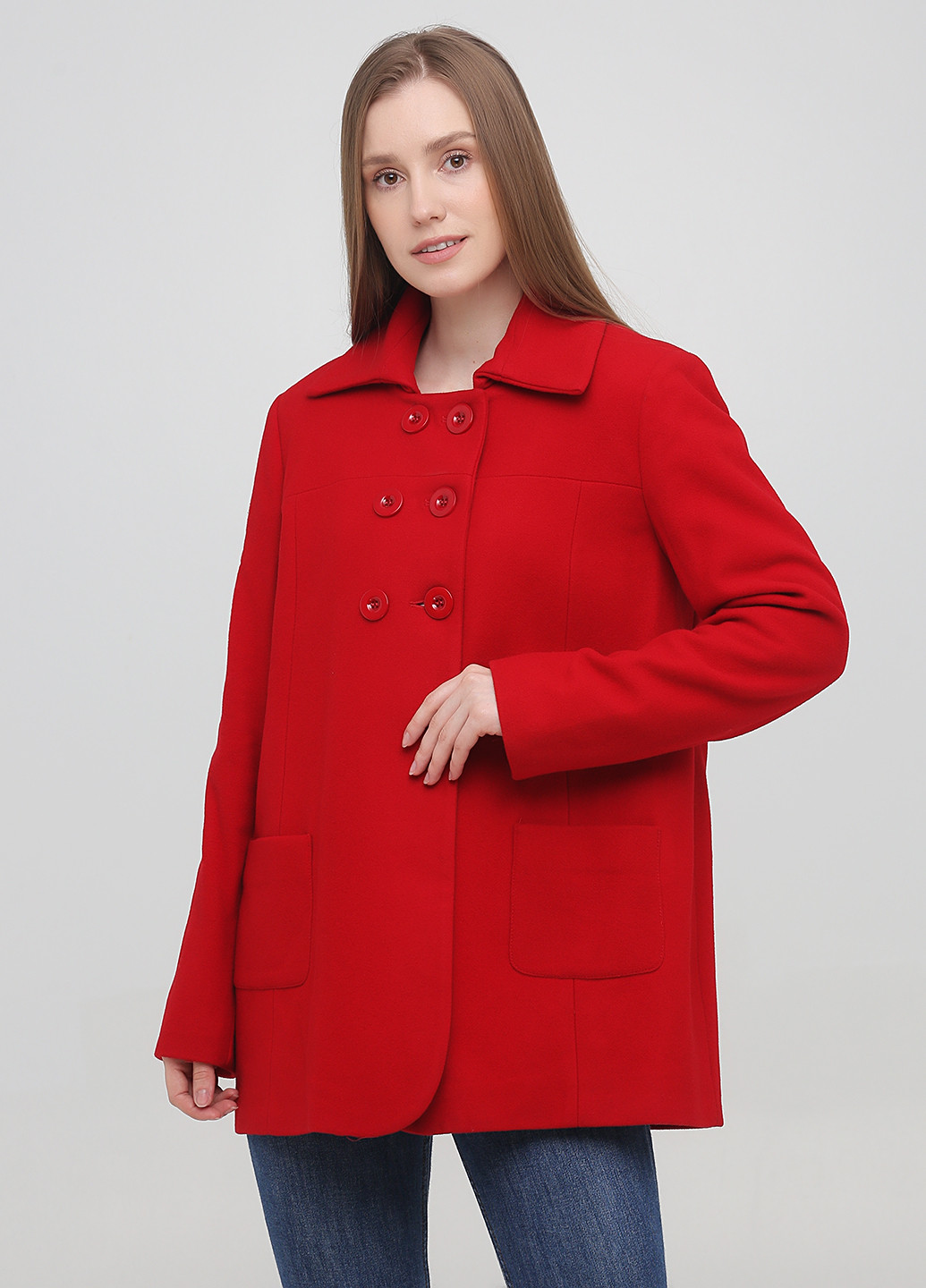 Красное демисезонное Пальто двубортное Still Life