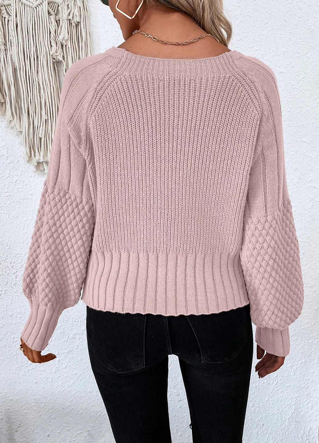 Пудровый демисезонный кардиган SHEIN