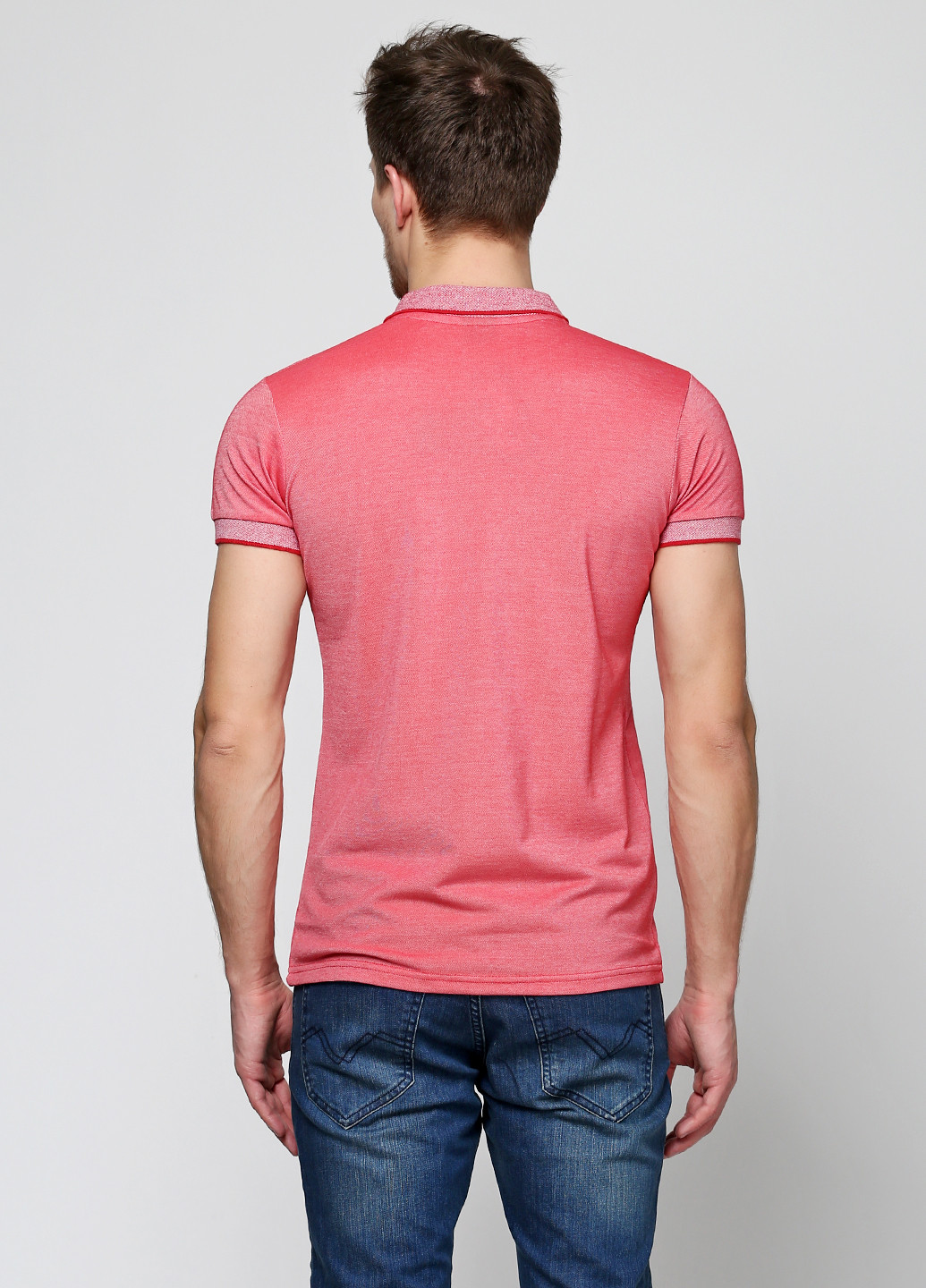 Красная футболка-поло для мужчин EL & KEN однотонная