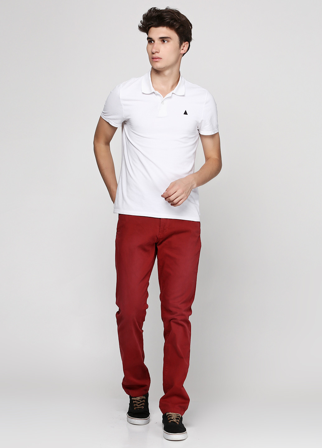Бордовые кэжуал демисезонные прямые брюки Pepe Jeans