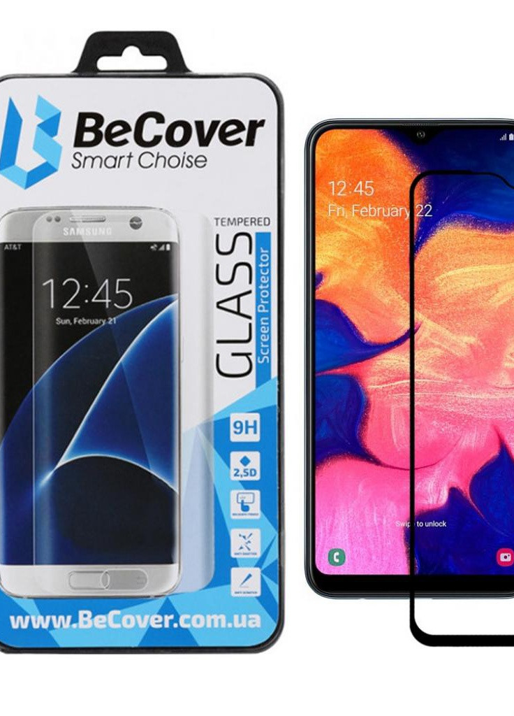 Стекло защитное Samsung Galaxy A10 SM-A105 Black (703677) BeCover (203968808)