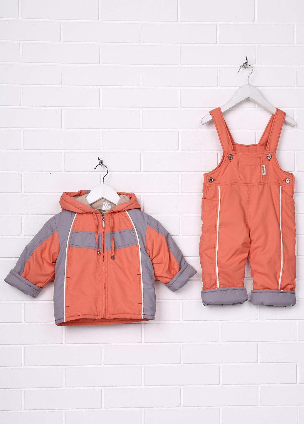 Оранжевый демисезонный комплект (куртка, комбинезон) Одягайко