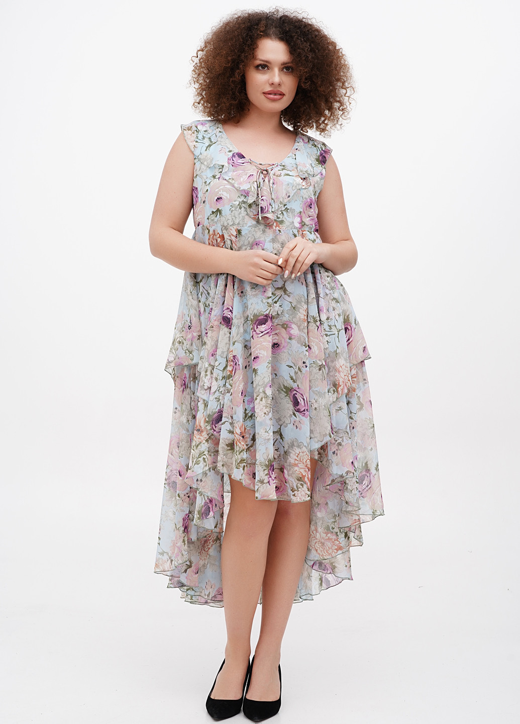 Голубое кэжуал платье Mamalicious с цветочным принтом