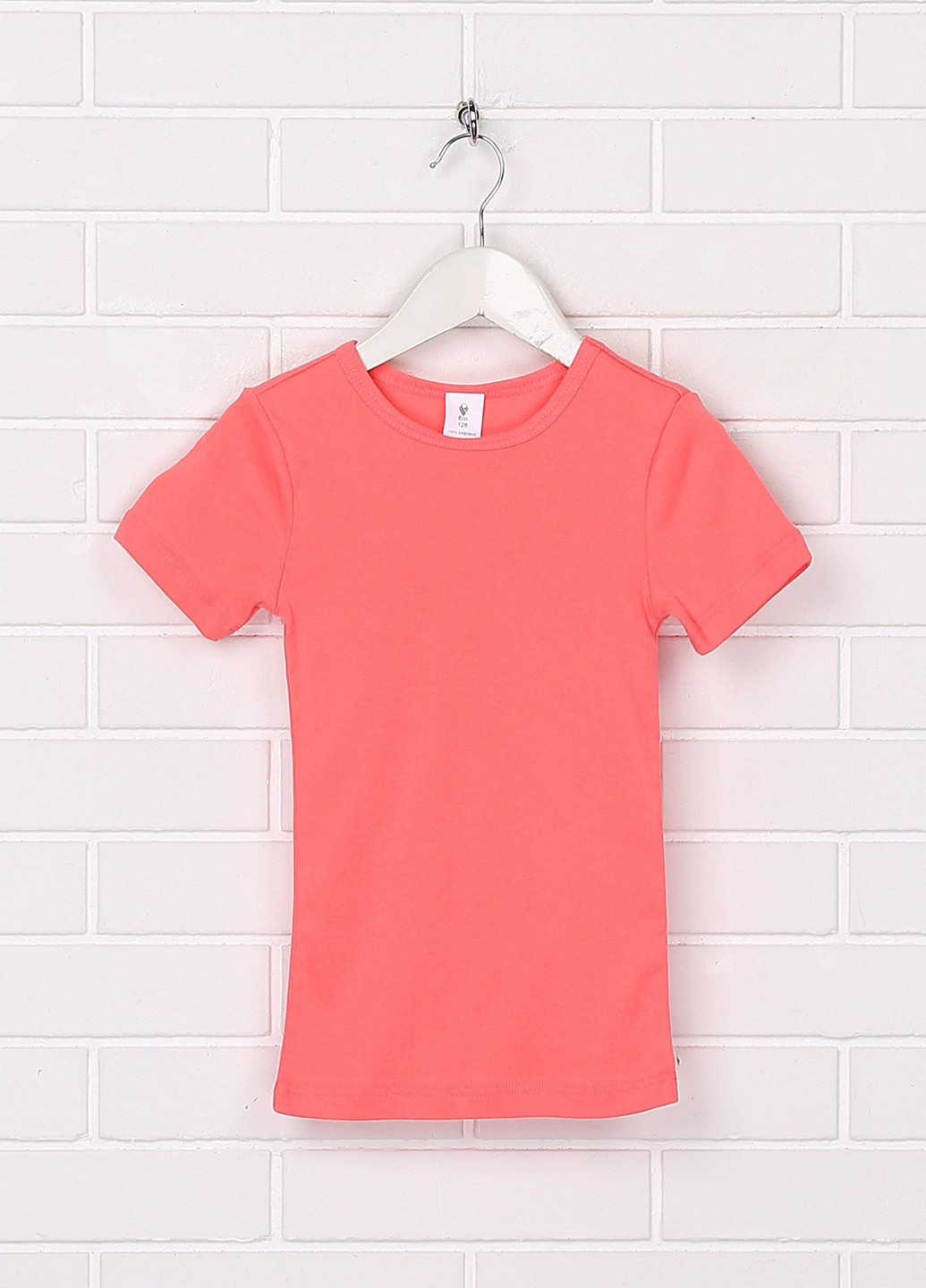 Коралловая летняя футболка Роза