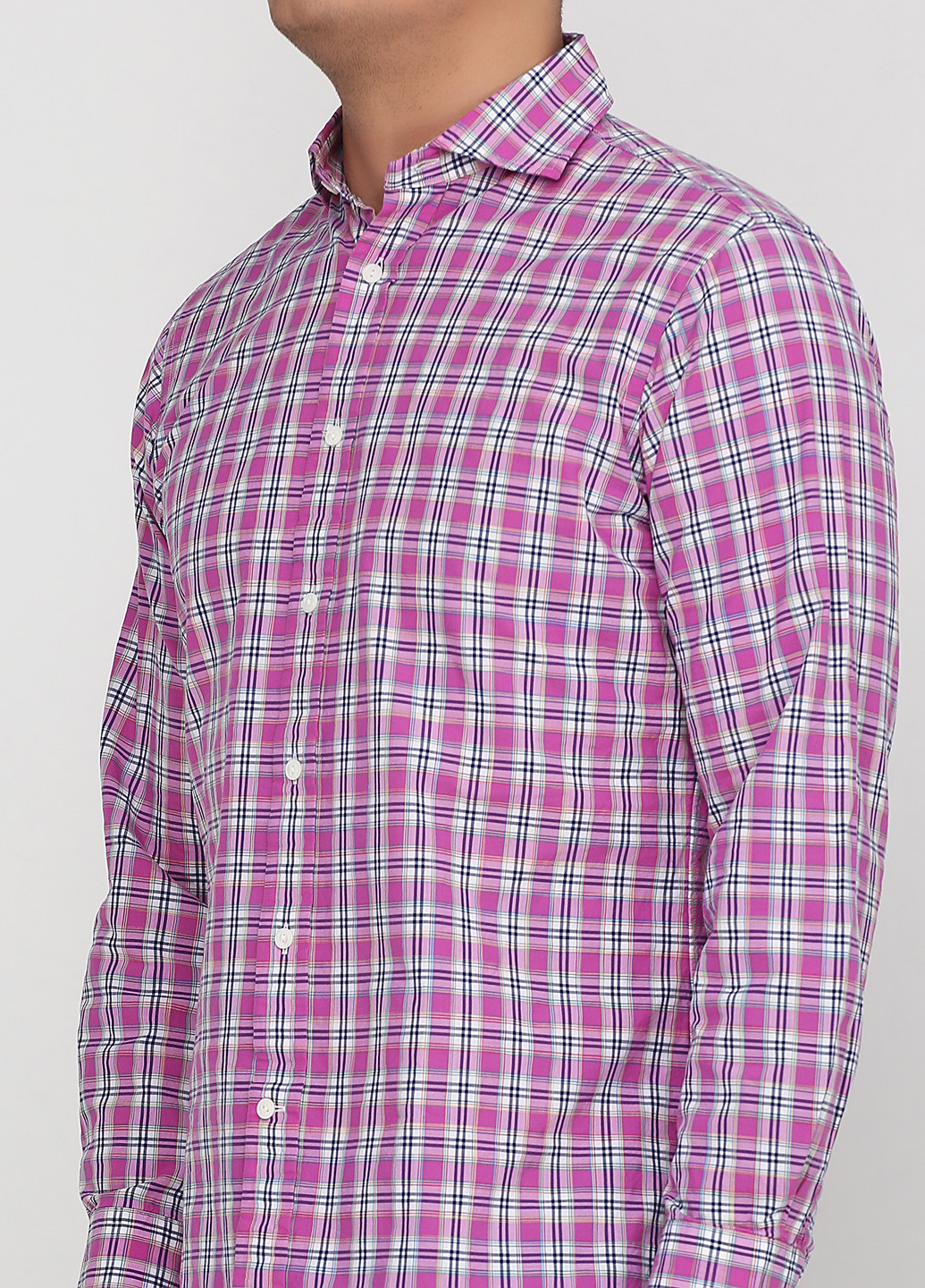 Сиреневая кэжуал рубашка в клетку Ralph Lauren с длинным рукавом