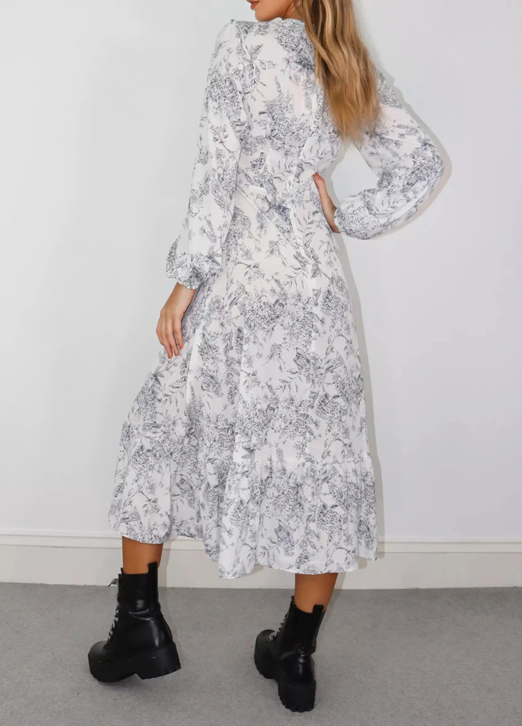 Сіра кежуал плаття, сукня Missguided з квітковим принтом