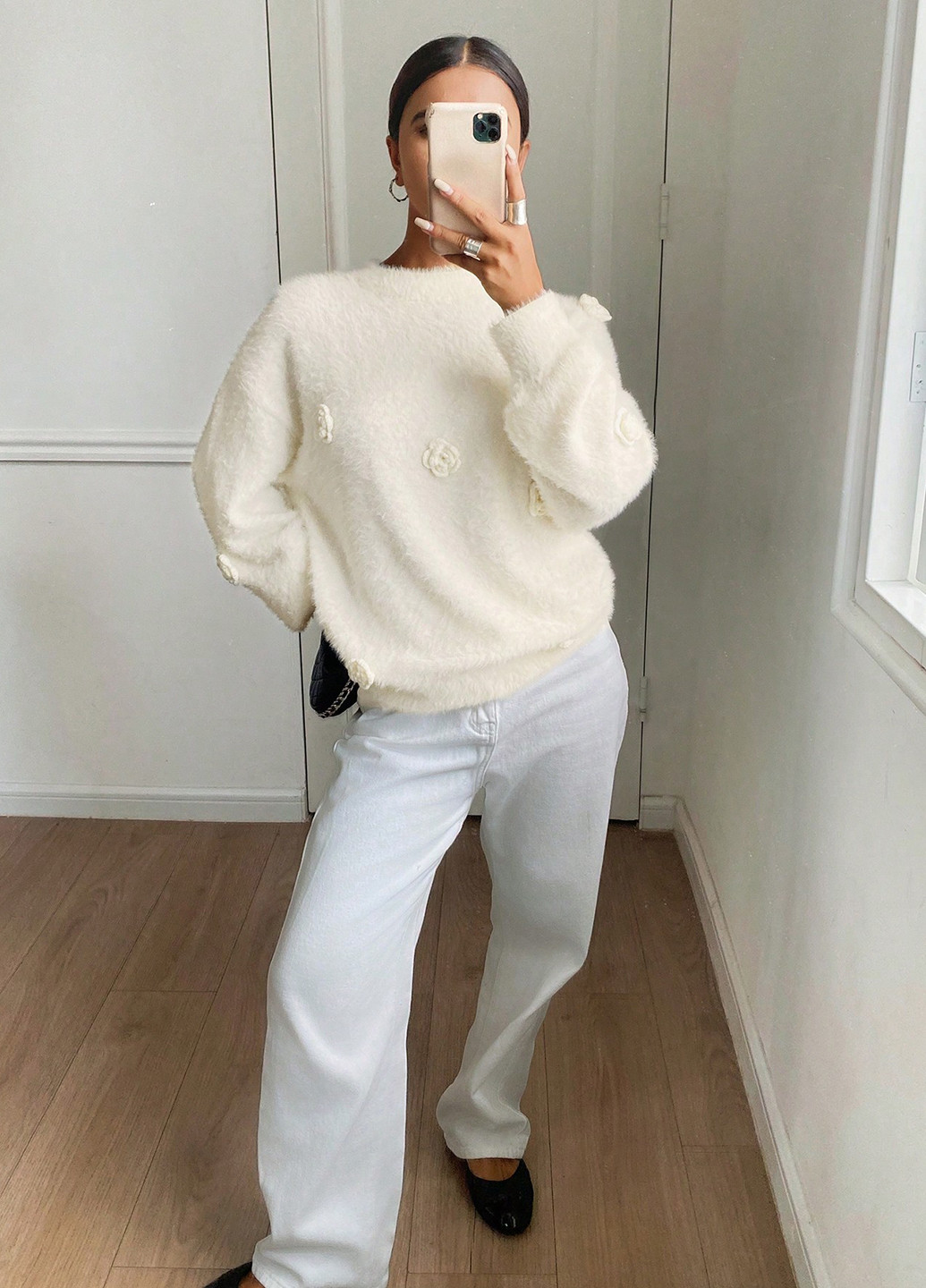 Молочный демисезонный джемпер джемпер SHEIN