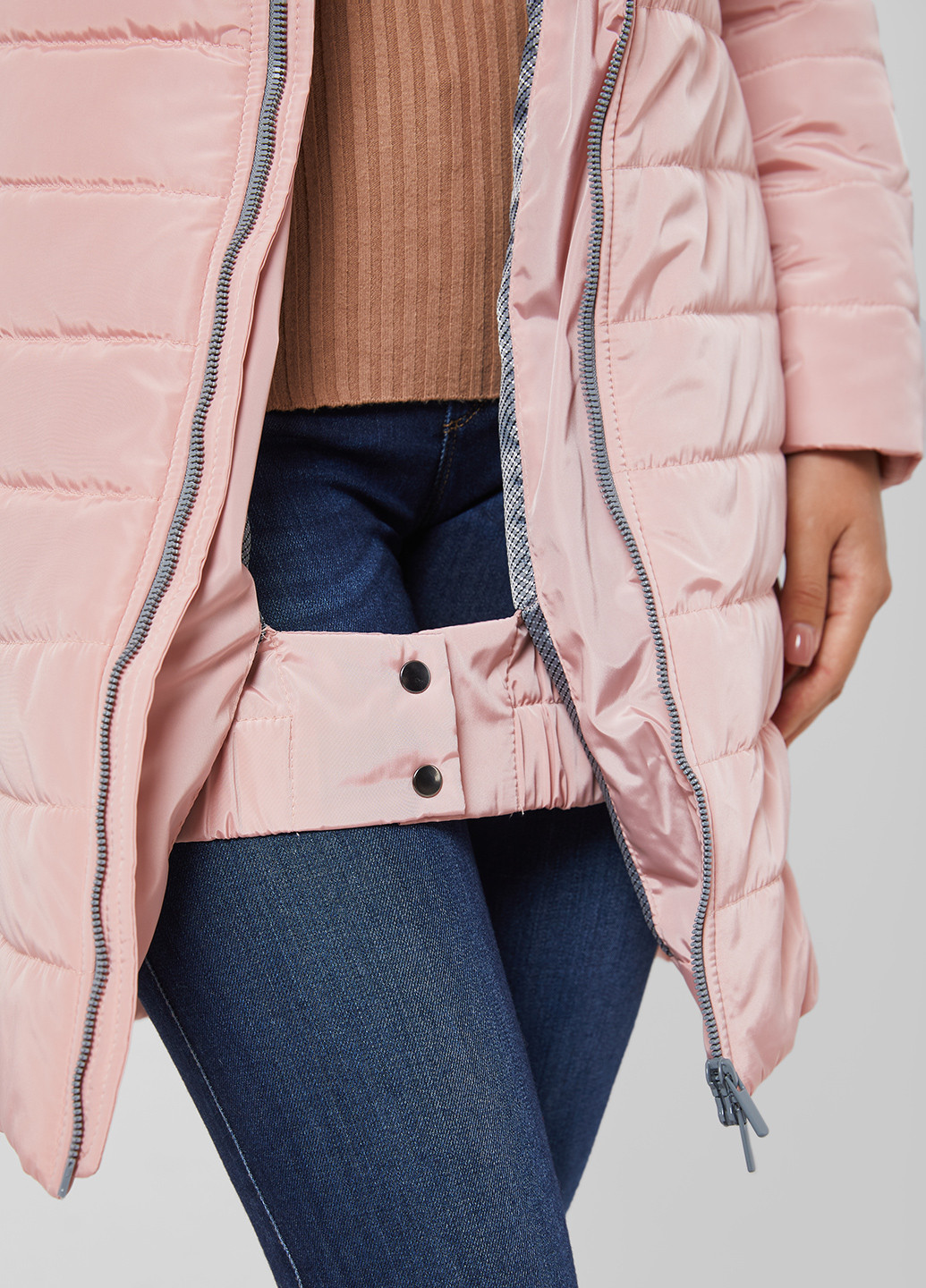 Розовая зимняя слингокуртка для беременных Lullababe