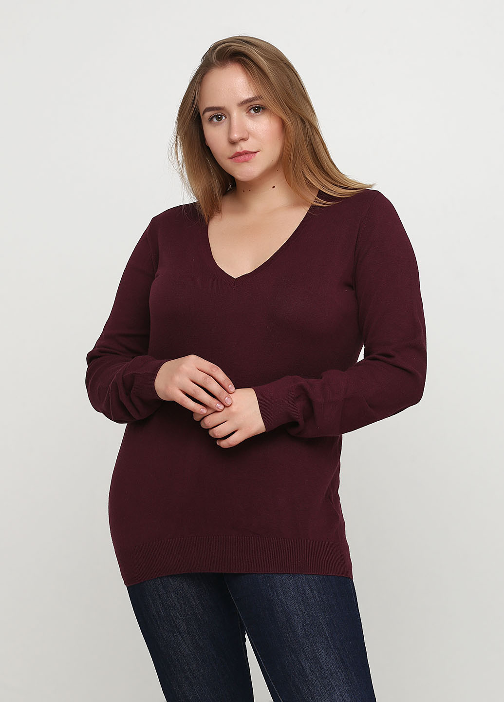 Бордовый демисезонный пуловер пуловер Colours