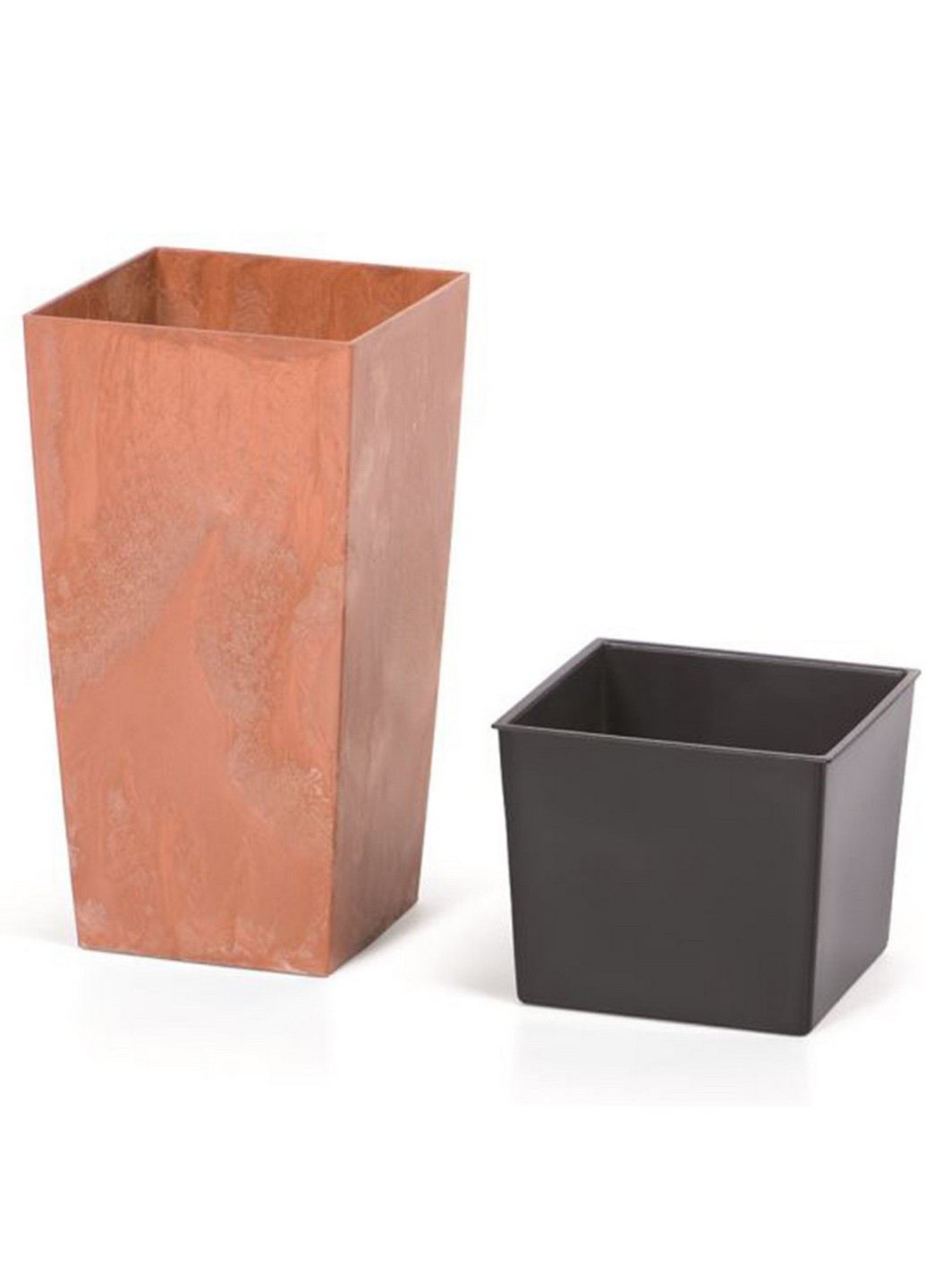 Горшок для цветов URBI SQUARE EFFECTН-75см квадратный с вкладышем терра мраморный (66435-624) Prosperplast (218988509)