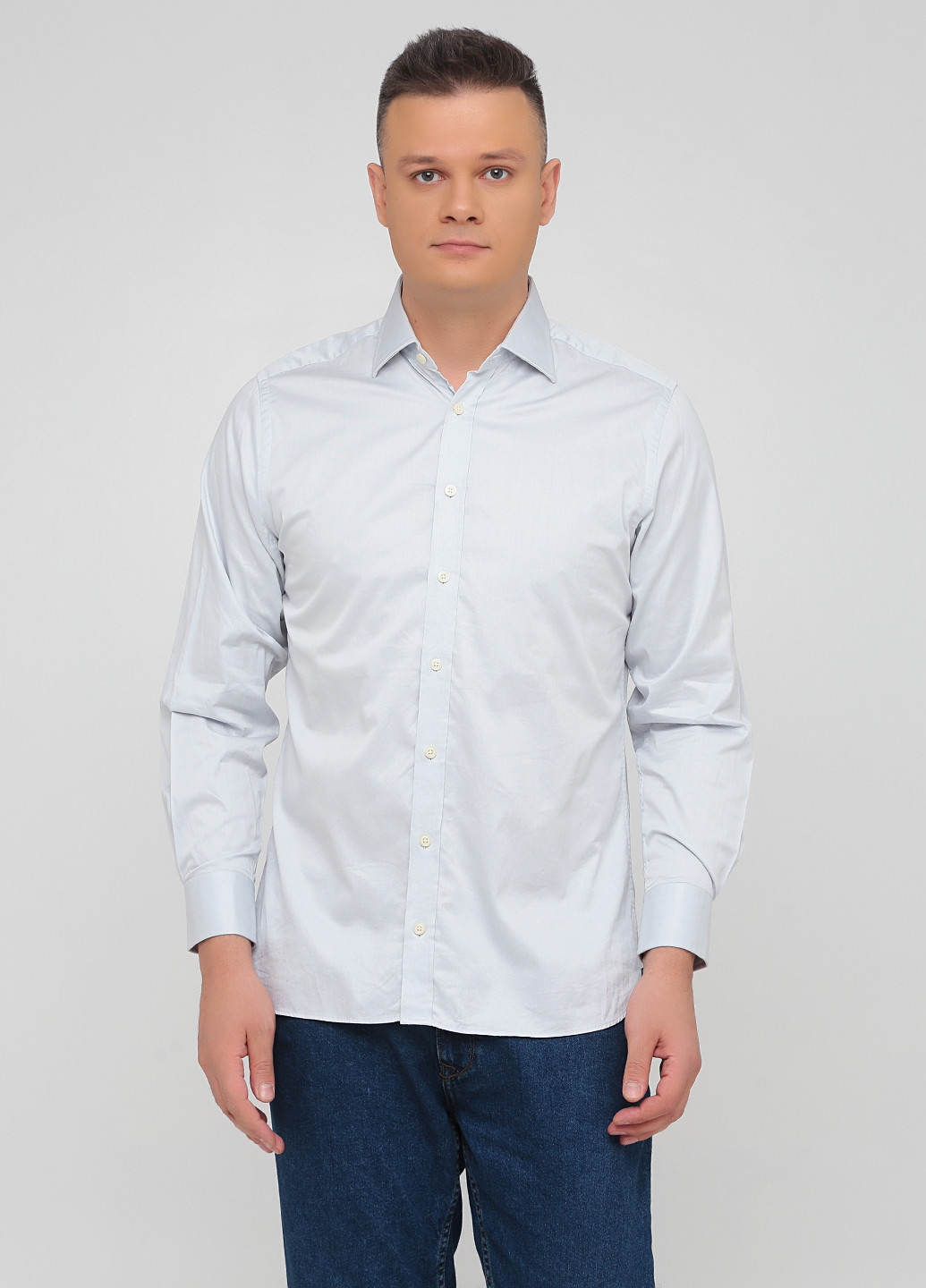 Светло-голубой кэжуал рубашка однотонная Charles Tyrwhitt