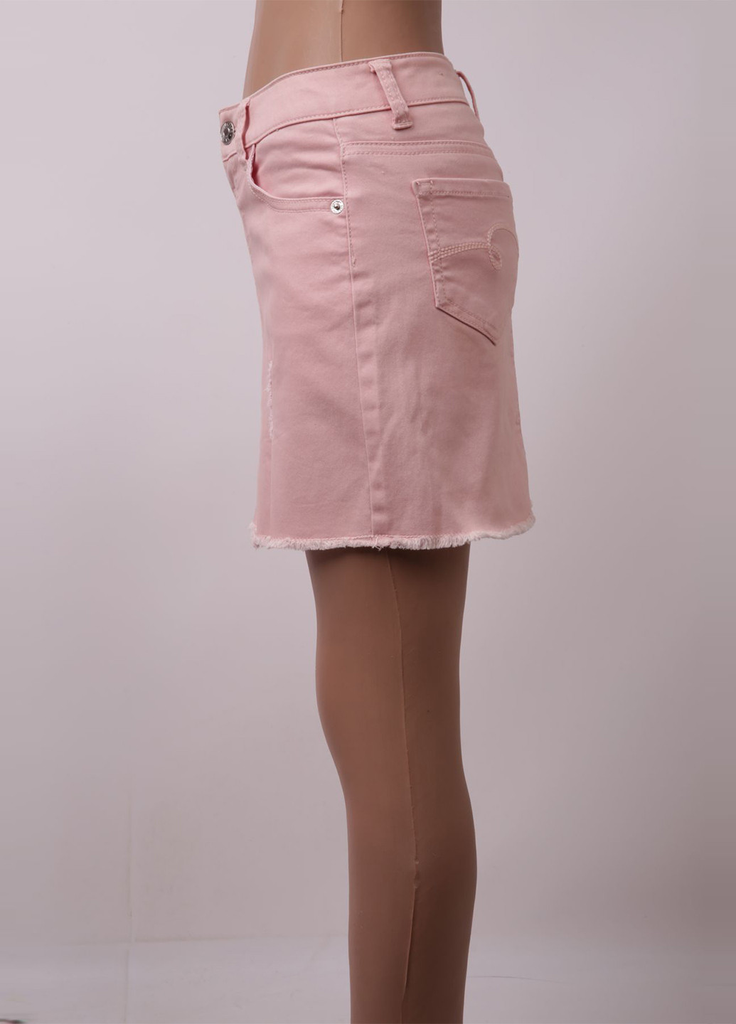 Розовая джинсовая однотонная юбка Justice