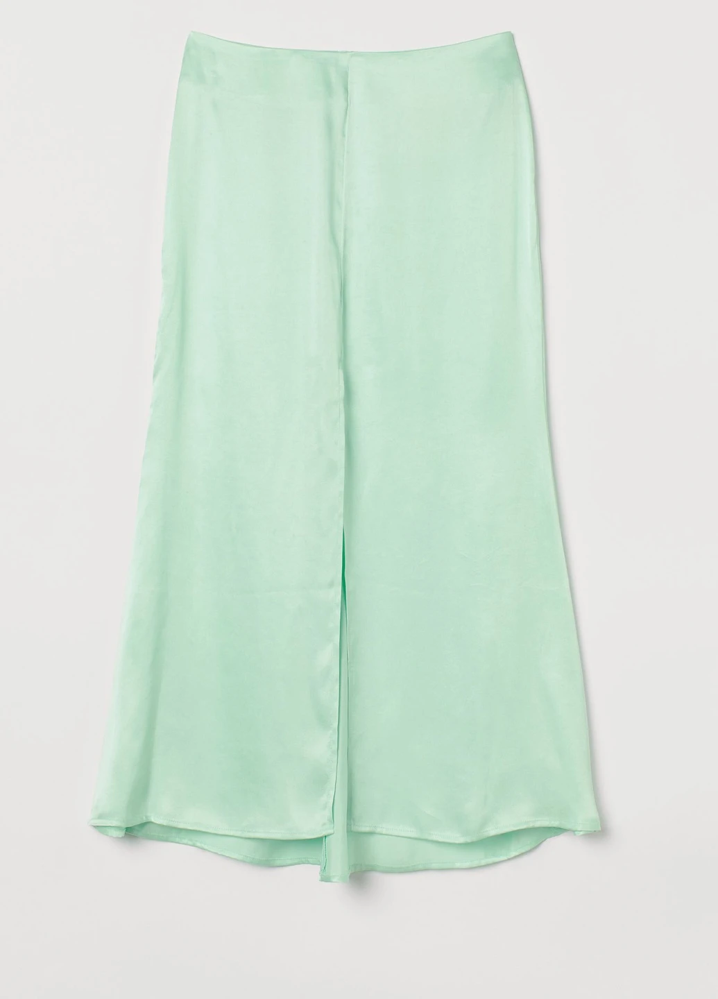 Мятная однотонная юбка из смесового лиоцелла H&M