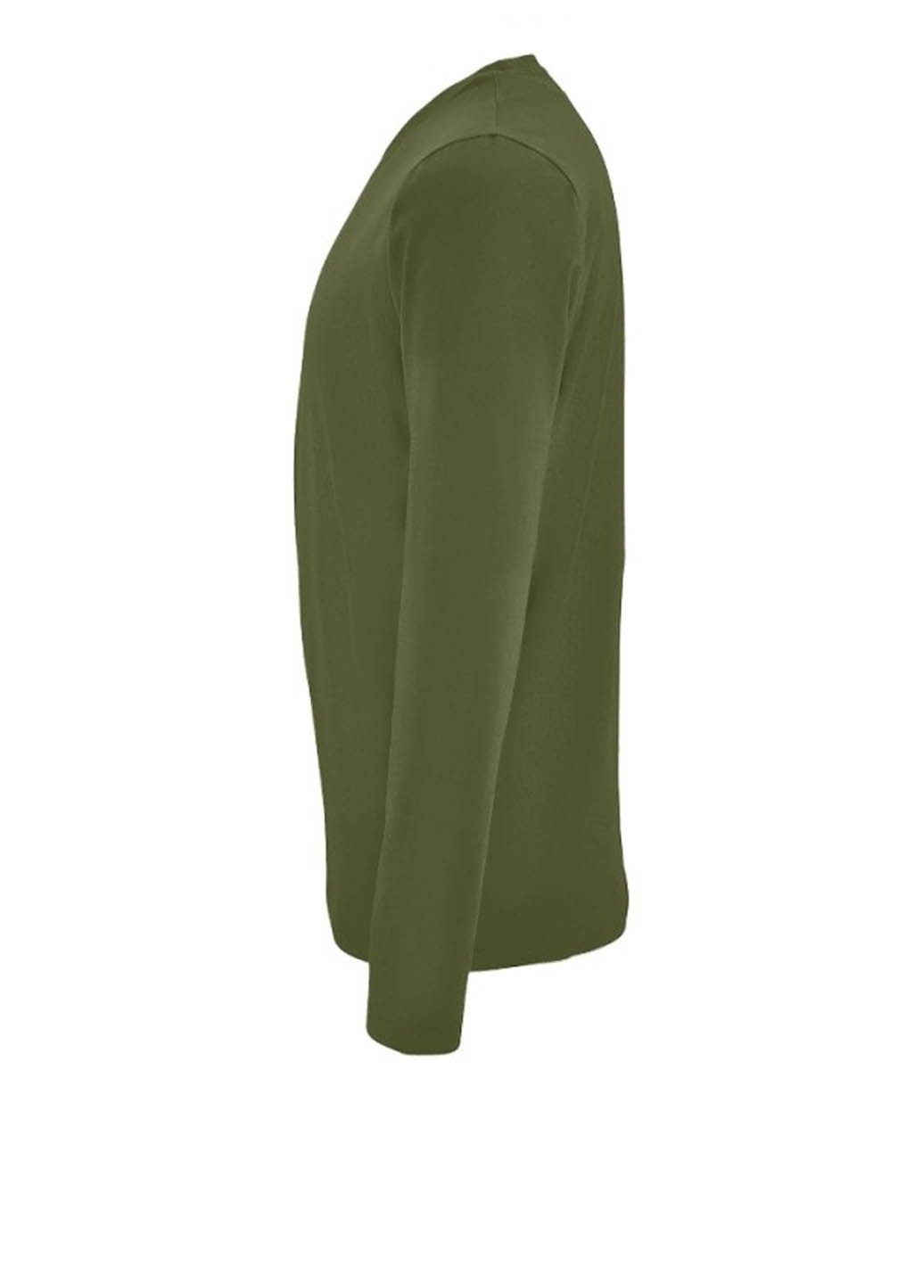 Лонгслів Sol's однотонний хакі кежуали бавовна, джерсі, трикотаж