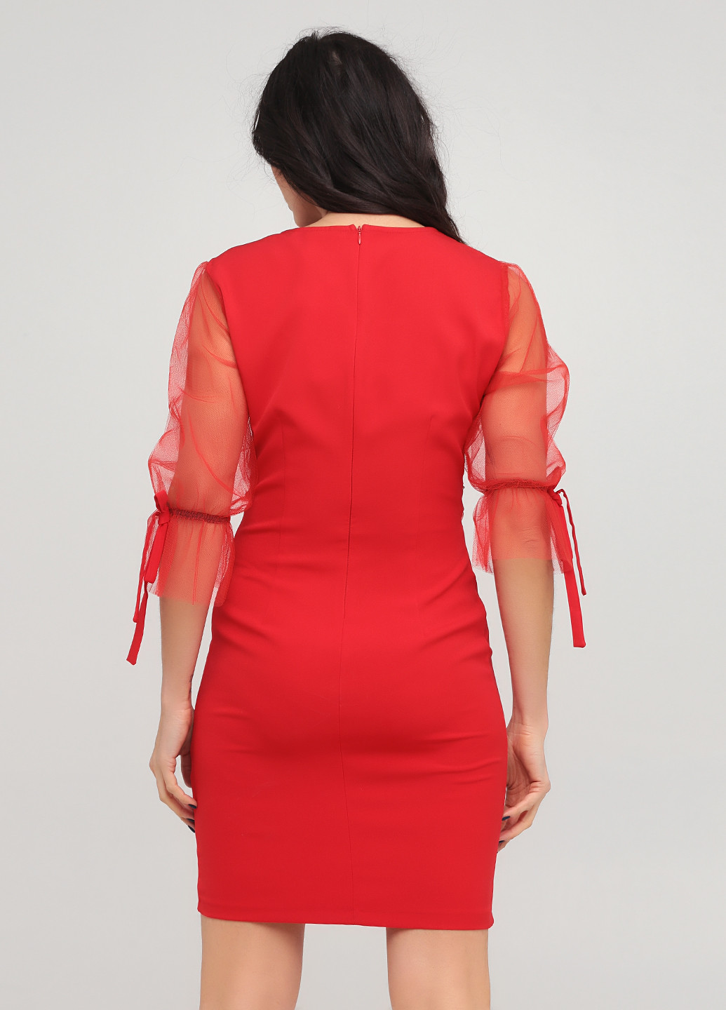 Красное коктейльное платье футляр Jeanne Darc однотонное