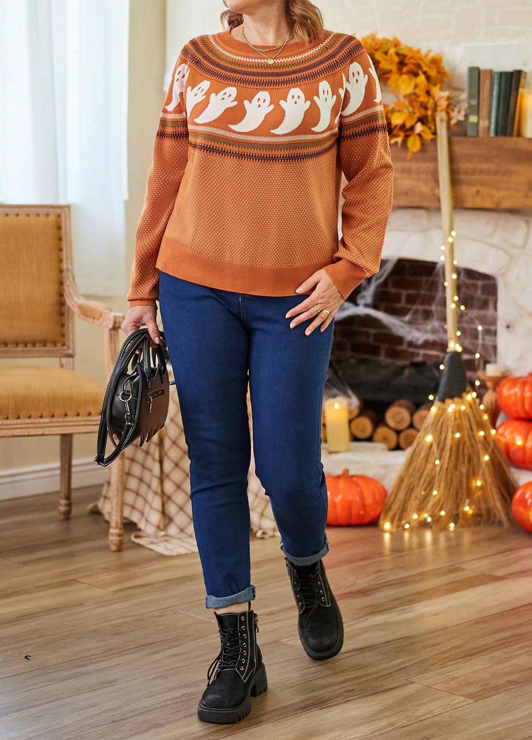 Оранжевый демисезонный джемпер джемпер SHEIN