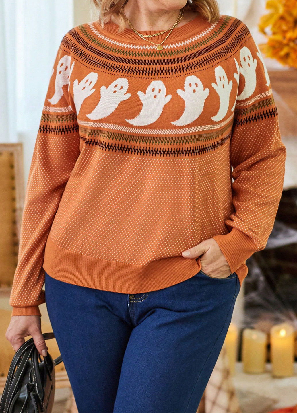 Оранжевый демисезонный джемпер джемпер SHEIN