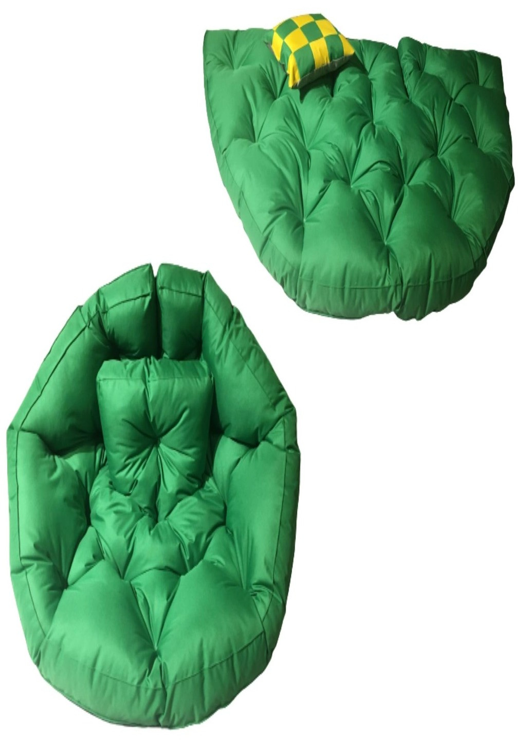 Бескаркасное раскладное кресло трансформер лежак матрас ручной работы (124578-Т) Зеленый Francesco Marconi (230586597)
