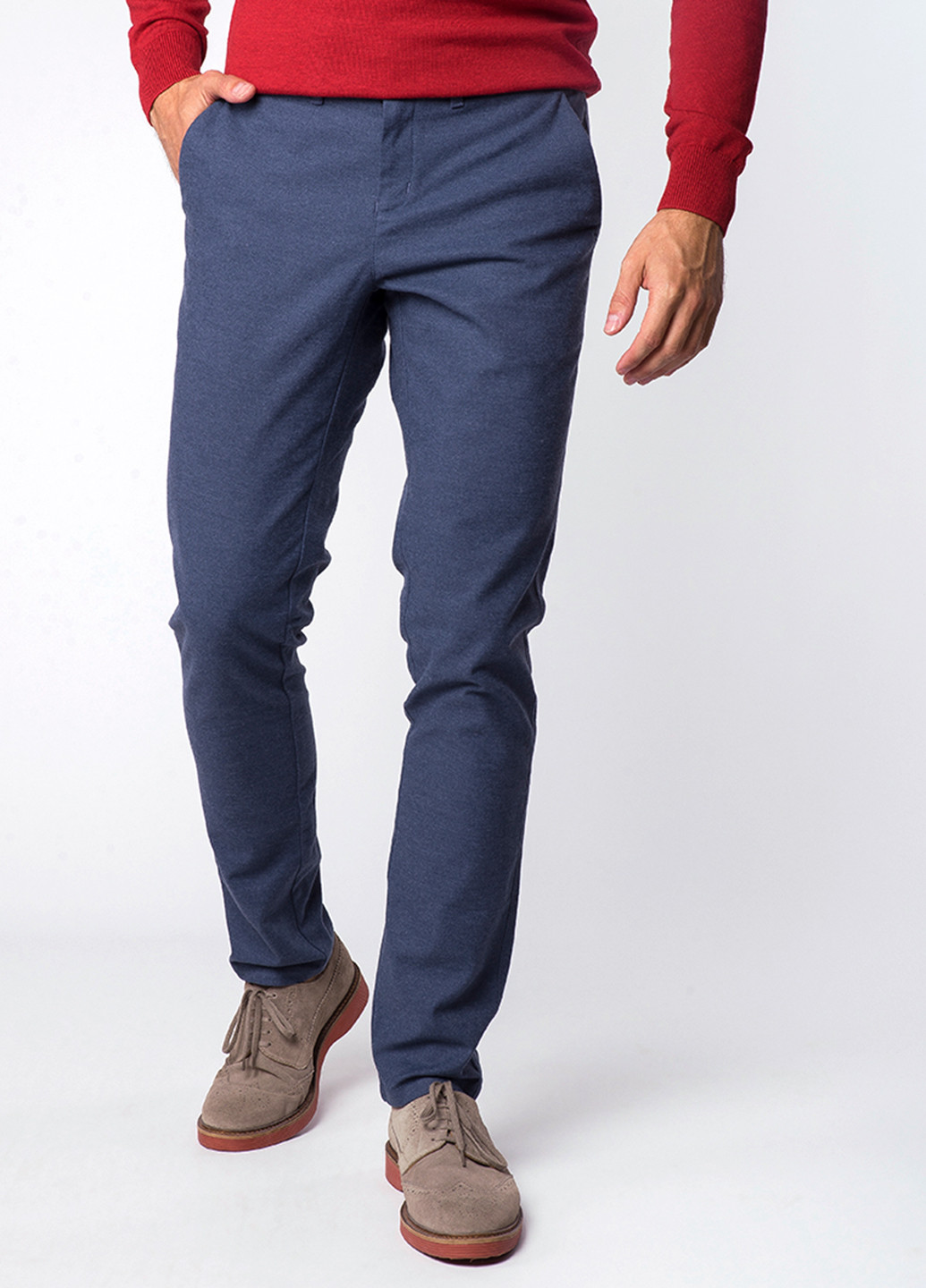 Синие кэжуал демисезонные зауженные брюки MR 520
