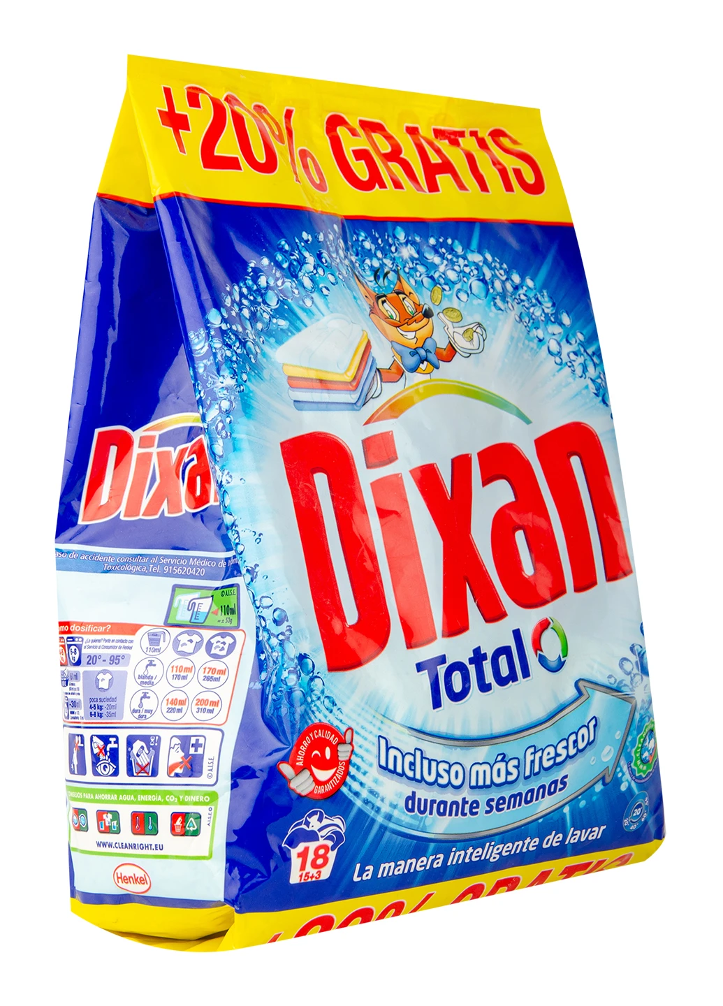 Порошок для стирки Total 18 стирок 990 г Dixan (215113286)