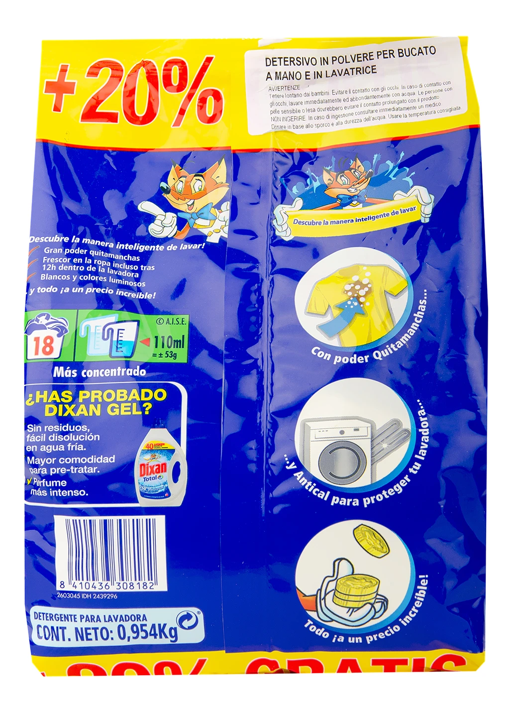 Порошок для стирки Total 18 стирок 990 г Dixan (215113286)